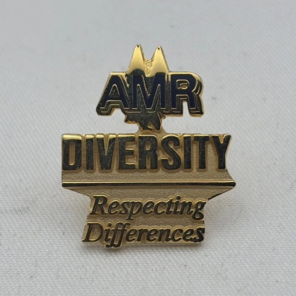 AMR Diversity Respecting Differences Eagle Gold Tone Lapel Hat Pin EMS Pinback